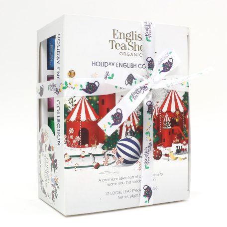 English Tea Shop Karácsonyi fehér "British toys" selyempiramis filteres bio teaválogatás 12 Filter