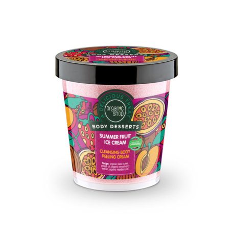 Organic Shop Body Dessert Nyári gyümölcsös jégkrém tisztító testpeeling 450ml