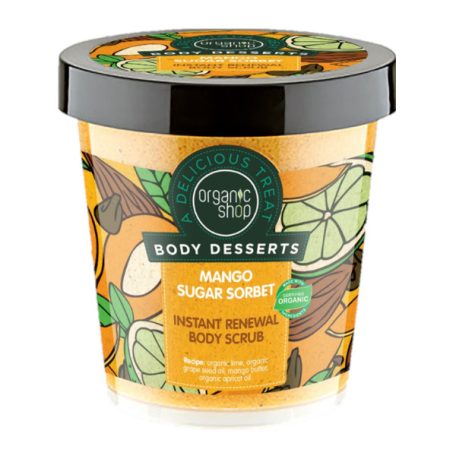 Organic Shop Mango sugar sorbet Bőrmegújító cukros testradír 450ml