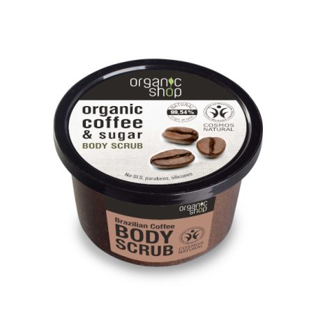 Organic Shop Body Scrub Brazil kávé cukros testradír 250ml
