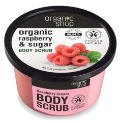   Organic Shop Body Scrub Málnakrém Testradír bio málnával és cukorral 250ml