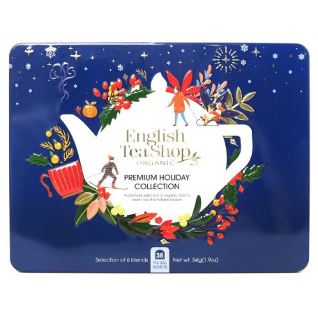 English Tea Shop Karácsonyi kék design bio teaválogatás 36 filter