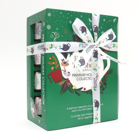 English Tea Shop Karácsonyi zöld hóemberes selyempiramis filteres bio teaválogatás 12 Filter