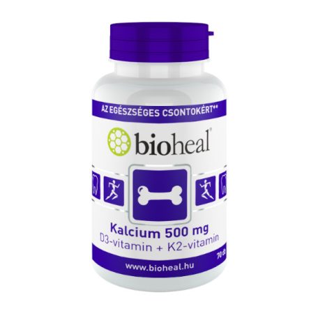 Bioheal Kalcium 500mg D3-vitamin + K2-vitamin filmtabletta 70db