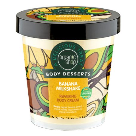 Organic Shop Banán shake regeneráló testápoló krém 450ml