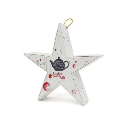 English Tea Shop Piros - ezüst csillag karácsonyi piramis bio teaválogatás 6 filter