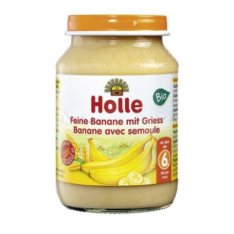 Holle Bio Finom banán búzadarával - üveges bébiétel 190g