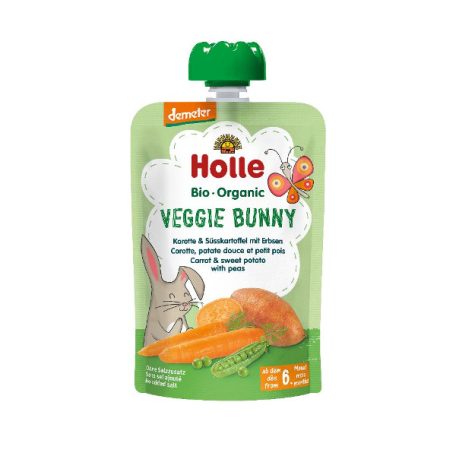 Holle Bio Veggie Bunny - Tasak sárgarépa és édesburgonya borsóval 100g
