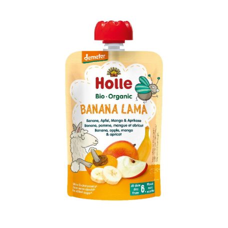 Holle Bio Banana Lama - Tasak banán, alma, mangó, sárgabarack 100g
