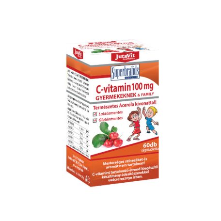 JutaVit C-Vitamin 100Mg rágótabletta Acerolával Gyerekeknek 60Db