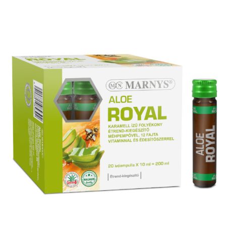 Marnys® Aloe Royal méhpempővel, 12 fajta vitaminnal és édesítőszerrel 20x10ml - karamell ízű