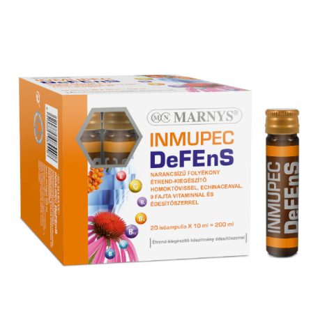 Marnys® INMUPEC DeFEnS homoktövissel, echinaceával, 9 fajta vitaminnal és édesítőszerrel 20x10ml - narancs ízű
