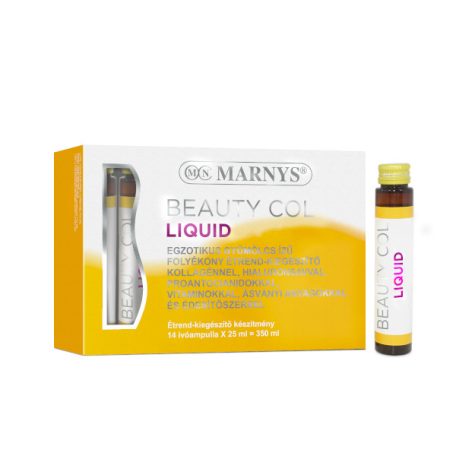 Marnys® Beauty Col liquid kollagénnel, hialuronsavval, proantocianidokkal, vitaminokkal, ásványi anyagokkal és édesítőszerrel 14x25ml - egzotikus gyümölcs ízű