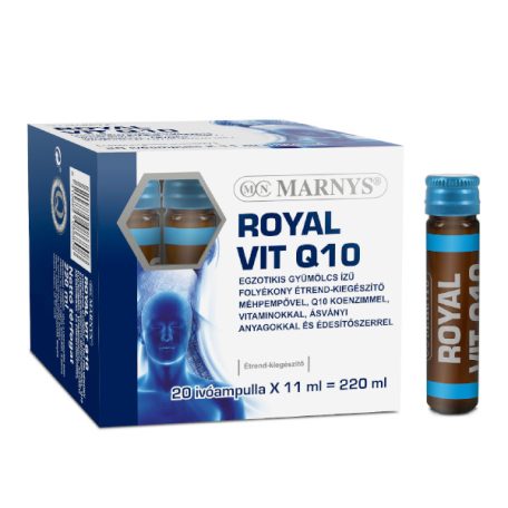 Marnys® Royal Vit Q10 méhpempővel, Q10 koenzimmel, vitaminokkal, ásványi anyagokkal és édesítőszerrel 20x11ml - egzotikus gyümölcs ízű