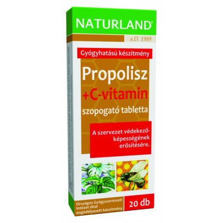 Naturland Propolisz + C-vitamin szopogató tabletta 20db