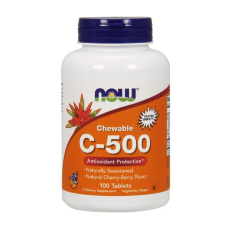 NOW C-vitamin 500mg cseresznye ízű rágótabletta 100db
