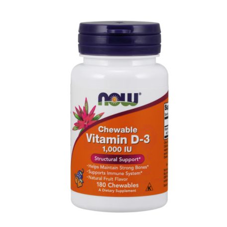NOW D3-vitamin 1000NE rágótabletta 180db