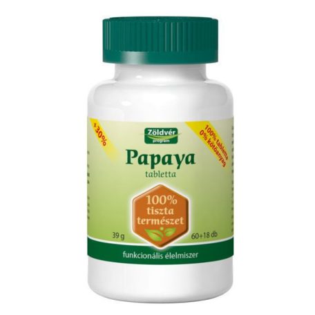 Zöldvér Papaya tabletta 60+18db